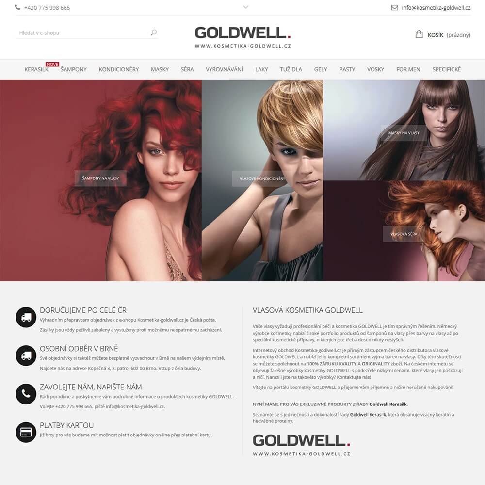 E-shop prodejce vlasové kosmetiky Goldwell